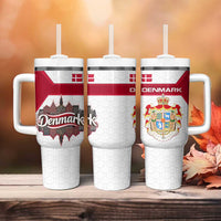 Denmark Tumbler With Handle with Cityscape Print and Royal Coat of Arms Design