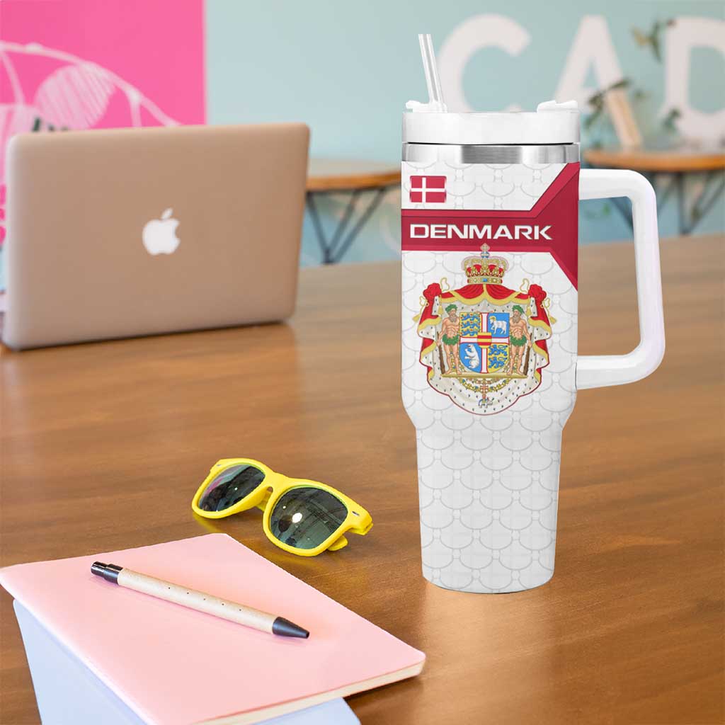 Denmark Tumbler With Handle with Cityscape Print and Royal Coat of Arms Design