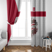 Denmark Window Curtain with Cityscape Print and Royal Coat of Arms Design
