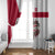 Denmark Window Curtain with Cityscape Print and Royal Coat of Arms Design