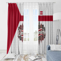 Denmark Window Curtain with Cityscape Print and Royal Coat of Arms Design