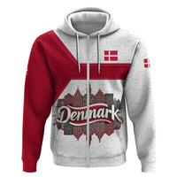Denmark Zip Hoodie with Cityscape Print and Royal Coat of Arms Design