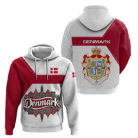 Denmark Zip Hoodie with Cityscape Print and Royal Coat of Arms Design