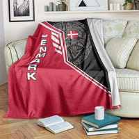 Denmark Flag Blanket with Viking Rune Pattern and Nordic Crest Design - Wonder Print Shop