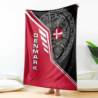 Denmark Flag Blanket with Viking Rune Pattern and Nordic Crest Design - Wonder Print Shop