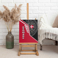 Denmark Flag Canvas Wall Art with Viking Rune Pattern and Nordic Crest Design - Wonder Print Shop
