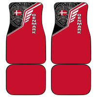 Denmark Flag Car Mats with Viking Rune Pattern and Nordic Crest Design - Wonder Print Shop