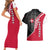 Denmark Flag Couples Matching Short Sleeve Bodycon Dress and Hawaiian Shirt with Viking Rune Pattern and Nordic Crest Design - Wonder Print Shop