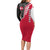 Denmark Flag Family Matching Long Sleeve Bodycon Dress and Hawaiian Shirt with Viking Rune Pattern and Nordic Crest Design - Wonder Print Shop