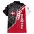 Denmark Flag Family Matching Off Shoulder Maxi Dress and Hawaiian Shirt with Viking Rune Pattern and Nordic Crest Design - Wonder Print Shop