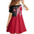 Denmark Flag Family Matching Off Shoulder Short Dress and Hawaiian Shirt with Viking Rune Pattern and Nordic Crest Design - Wonder Print Shop