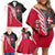 Denmark Flag Family Matching Off Shoulder Short Dress and Hawaiian Shirt with Viking Rune Pattern and Nordic Crest Design - Wonder Print Shop