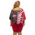 Denmark Flag Family Matching Off Shoulder Short Dress and Hawaiian Shirt with Viking Rune Pattern and Nordic Crest Design - Wonder Print Shop