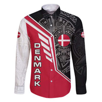 Denmark Flag Family Matching Puletasi and Hawaiian Shirt with Viking Rune Pattern and Nordic Crest Design - Wonder Print Shop