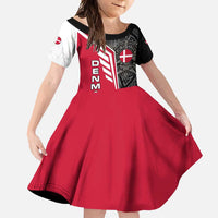 Denmark Flag Family Matching Summer Maxi Dress and Hawaiian Shirt with Viking Rune Pattern and Nordic Crest Design - Wonder Print Shop