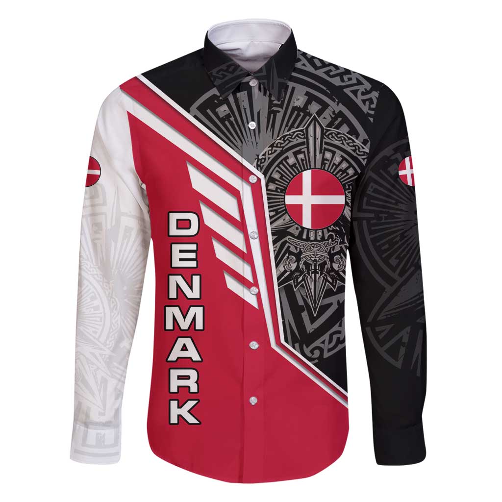 Denmark Flag Family Matching Tank Maxi Dress and Hawaiian Shirt with Viking Rune Pattern and Nordic Crest Design - Wonder Print Shop