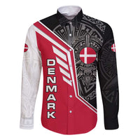 Denmark Flag Family Matching Tank Maxi Dress and Hawaiian Shirt with Viking Rune Pattern and Nordic Crest Design - Wonder Print Shop