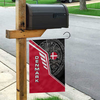 Denmark Flag Garden Flag with Viking Rune Pattern and Nordic Crest Design - Wonder Print Shop