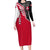 Denmark Flag Long Sleeve Bodycon Dress with Viking Rune Pattern and Nordic Crest Design - Wonder Print Shop