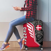 Denmark Flag Luggage Cover with Viking Rune Pattern and Nordic Crest Design - Wonder Print Shop