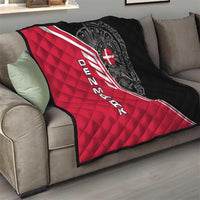 Denmark Flag Quilt with Viking Rune Pattern and Nordic Crest Design - Wonder Print Shop