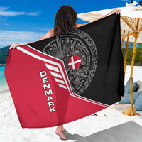 Denmark Flag Sarong with Viking Rune Pattern and Nordic Crest Design - Wonder Print Shop