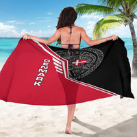 Denmark Flag Sarong with Viking Rune Pattern and Nordic Crest Design - Wonder Print Shop