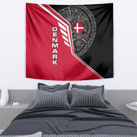 Denmark Flag Tapestry with Viking Rune Pattern and Nordic Crest Design - Wonder Print Shop
