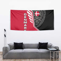 Denmark Flag Tapestry with Viking Rune Pattern and Nordic Crest Design - Wonder Print Shop