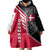 Denmark Flag Wearable Blanket Hoodie with Viking Rune Pattern and Nordic Crest Design - Wonder Print Shop
