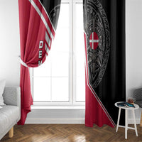 Denmark Flag Window Curtain with Viking Rune Pattern and Nordic Crest Design - Wonder Print Shop