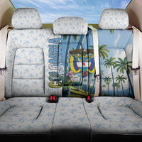 Colombia Palm Tree Landscape Back Car Seat Cover with Tropical Flowers and Blue Sky Design - Wonder Print Shop