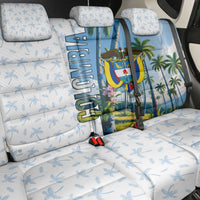 Colombia Palm Tree Landscape Back Car Seat Cover with Tropical Flowers and Blue Sky Design - Wonder Print Shop