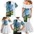 Colombia Palm Tree Landscape Family Matching Mermaid Dress and Hawaiian Shirt with Tropical Flowers and Blue Sky Design - Wonder Print Shop