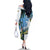Colombia Palm Tree Landscape Family Matching Off The Shoulder Long Sleeve Dress and Hawaiian Shirt with Tropical Flowers and Blue Sky Design - Wonder Print Shop