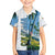 Colombia Palm Tree Landscape Family Matching Off Shoulder Short Dress and Hawaiian Shirt with Tropical Flowers and Blue Sky Design - Wonder Print Shop