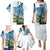 Colombia Palm Tree Landscape Family Matching Puletasi and Hawaiian Shirt with Tropical Flowers and Blue Sky Design - Wonder Print Shop