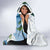 Colombia Palm Tree Landscape Hooded Blanket with Tropical Flowers and Blue Sky Design - Wonder Print Shop