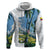 Colombia Palm Tree Landscape Hoodie with Tropical Flowers and Blue Sky Design - Wonder Print Shop