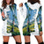 Colombia Palm Tree Landscape Hoodie Dress with Tropical Flowers and Blue Sky Design - Wonder Print Shop