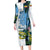 Colombia Palm Tree Landscape Long Sleeve Bodycon Dress with Tropical Flowers and Blue Sky Design - Wonder Print Shop