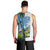 Colombia Palm Tree Landscape Men Tank Top with Tropical Flowers and Blue Sky Design - Wonder Print Shop