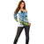 Colombia Palm Tree Landscape Off Shoulder Sweater with Tropical Flowers and Blue Sky Design - Wonder Print Shop