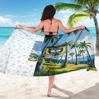 Colombia Palm Tree Landscape Sarong with Tropical Flowers and Blue Sky Design - Wonder Print Shop