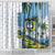 Colombia Palm Tree Landscape Shower Curtain with Tropical Flowers and Blue Sky Design - Wonder Print Shop