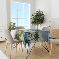 Colombia Palm Tree Landscape Tablecloth with Tropical Flowers and Blue Sky Design - Wonder Print Shop