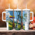 Colombia Palm Tree Landscape Tumbler With Handle with Tropical Flowers and Blue Sky Design - Wonder Print Shop