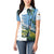 Colombia Palm Tree Landscape Women Polo Shirt with Tropical Flowers and Blue Sky Design - Wonder Print Shop