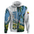 Colombia Palm Tree Landscape Zip Hoodie with Tropical Flowers and Blue Sky Design - Wonder Print Shop