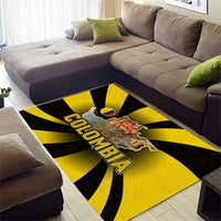Colombia Heritage Area Rug with Yellow Black Flag Map and City Street Art - Wonder Print Shop
